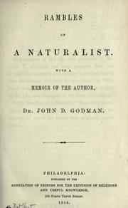 Front cover of Rambles of a naturalist by John D. Godman