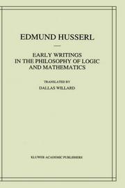 Cover of Early writings in the philosophy of logic and mathematics by Edmund Husserl