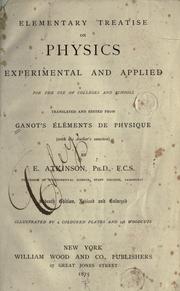 Cover of Elementary treatise on physics by Adolphe Ganot
