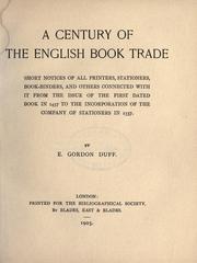 Front cover of A century of the English book trade by E. Gordon Duff