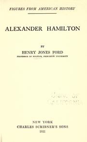 Cover of Alexander Hamilton by Henry Jones Ford
