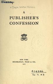 Front cover of A publisher's confession by Walter Hines Page