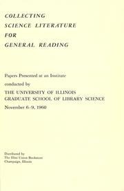 Front cover of Collecting science literature for general reading by Allerton Park Institute (7th 1960)
