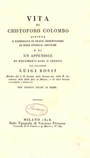 Front cover of Vita di Cristoforo Colombo by Luigi Bossi