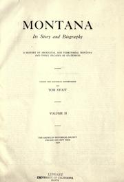 Front cover of Montana, Its Story and Biography by Tom Stout