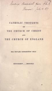 Front cover of Catholic thoughts on the church of Christ and the Church of England by Frederic Myers