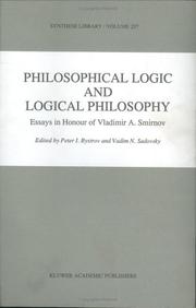 Front cover of Philosophical logic and logical philosophy by Smirnov, V. A.