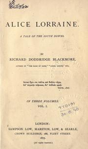 Front cover of Alice Lorraine, a tale of the South Downs by R. D. Blackmore