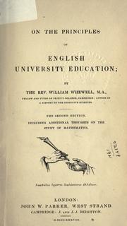 Front cover of On the principles of English university education by William Whewell