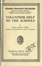 Cover of Volunteer help to the schools by Ella Lyman Cabot