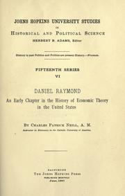Front cover of Daniel Raymond, an early chapter in the history of economic theory in the United States by Charles Patrick Neill