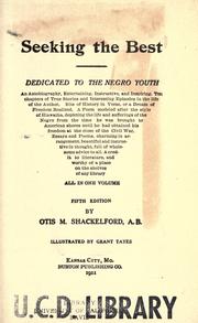 Front cover of Seeking the best by Otis M. Shackelford