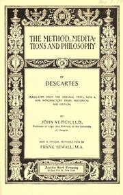 Front cover of The method, meditations and philosophy of Descartes by René Descartes