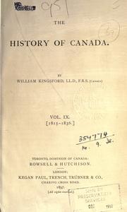 Front cover of The history of Canada by William Kingsford