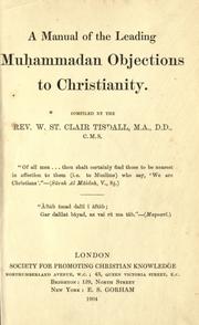 Front cover of A manual of the leading Muhammadan objections to Christianity by William St. Clair Tisdall
