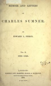 Front cover of Memoir and letters of Charles Sumner by Edward Lillie Pierce
