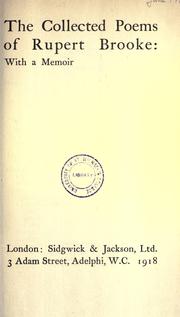 Front cover of The collected poems of Rupert Brooke by Brooke, Rupert