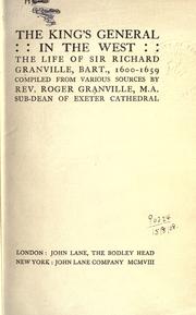 Front cover of The King's general in the West by Roger Granville