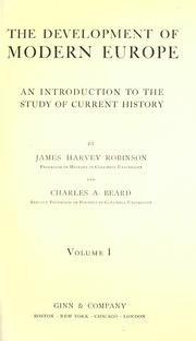 Front cover of The development of modern Europe by James Harvey Robinson
