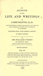 Front cover of An account of the life and writings of James Beattie by Forbes, William Sir