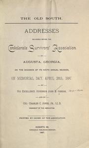 Cover of The old South by John Brown Gordon