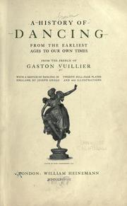 Front cover of A history of dancing from the earliest ages to our own times by Gaston Vuillier