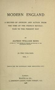 Cover of Modern England by Alfred William Benn