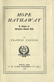 Cover of Hope Hathaway by Frances Parker