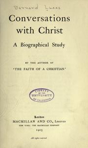 Cover of Conversations with Christ by Bernard Lucas