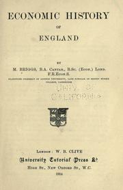 Cover of Economic history of England by Milton Briggs