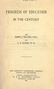 Cover of Progress of education in the century by Hughes, James L.