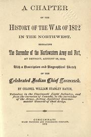 Front cover of A chapter of the history of the war of 1812 in the northwest by William Stanley Hatch