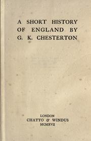 Front cover of A Short History of England by Gilbert Keith Chesterton