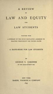 Front cover of A review in law and equity for law students by George E. Gardner