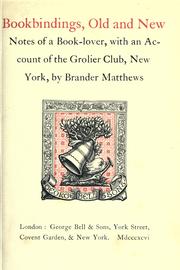 Cover of Bookbindings, old and new by Brander Matthews