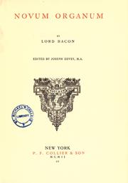 Front cover of Novum organum by Francis Bacon