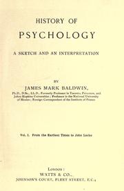 Front cover of History of psychology by James Mark Baldwin