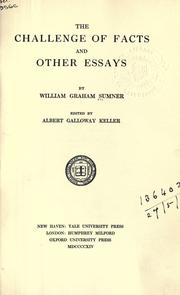 Front cover of The challenge of facts by William Graham Sumner