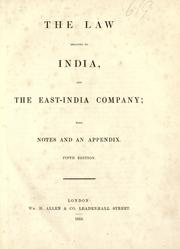 Front cover of The law relating to India and the East-India Company by India