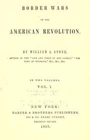 Front cover of Borders wars of the American revolution by William L. Stone