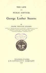 Cover of The life and public services of George Luther Stearns by Frank Preston Stearns