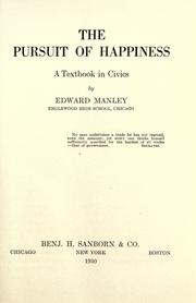 Front cover of The pursuit of happiness by Manley, Edward