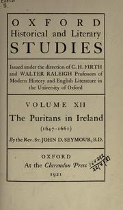 Front cover of The Puritans in Ireland by St. John D. Seymour
