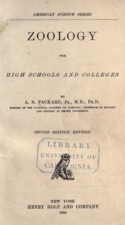 Front cover of Zoology for high schools and colleges by Alpheus S. Packard