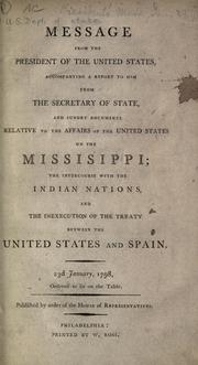 Cover of Message from the President of the United States by United States. Department of State.