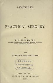 Cover of Lectures on practical surgery by Hugh Huger Toland