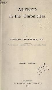 Cover of Alfred in the Chroniclers by John William Edward Conybeare