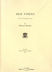 Cover of Old voices .. by Howard Weeden