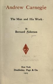 Cover of Andrew Carnegie by Bernard Alderson