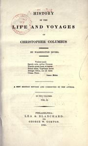 Cover of A history of the life and voyages of Christopher Columbus by Washington Irving